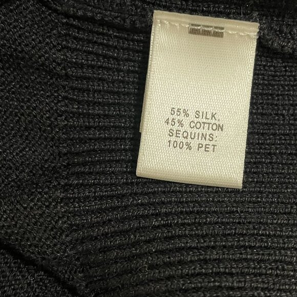 St. John Black Label Sequin silk cotton blend Top - Picture 6 of 7